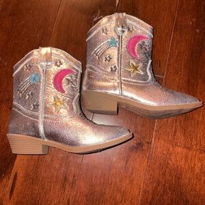 Tucker + Tate Silver Kids Boots with Star and Moon Accents